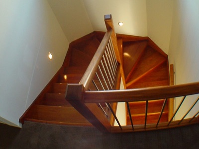 one off waterfront design home — stairs